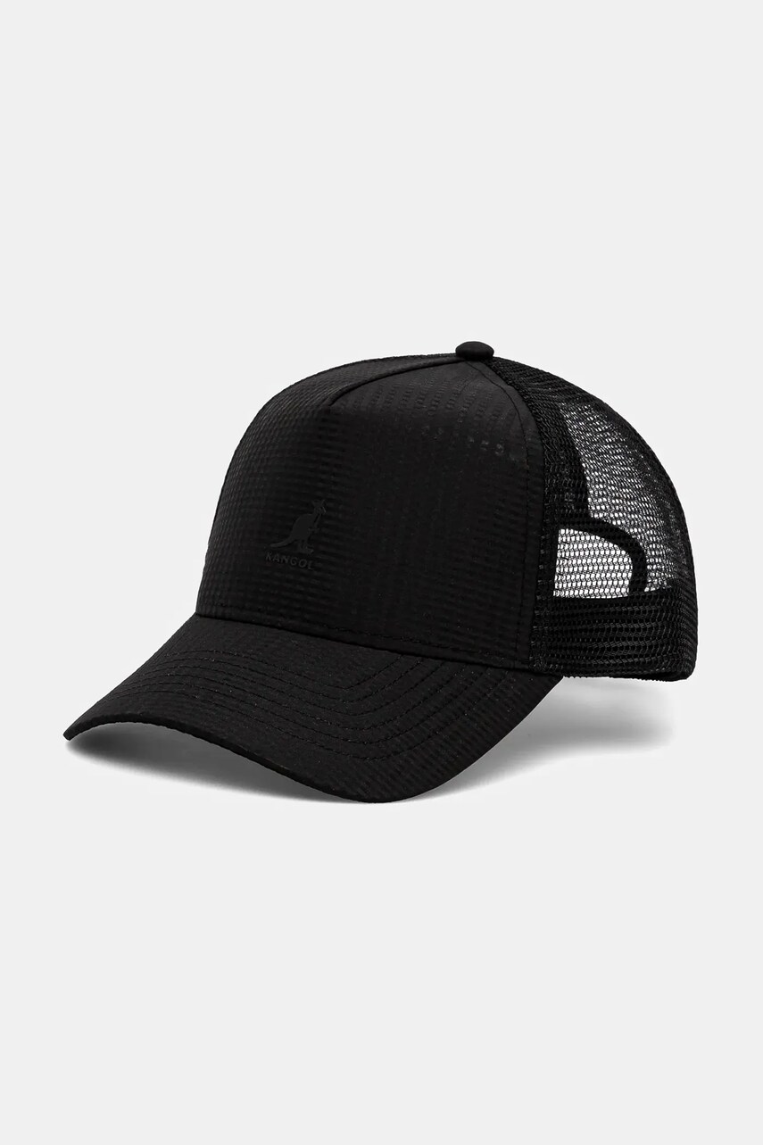Kangol șapcă SEERSUCKER MESH TRUCKER culoarea negru, uni, K5339.BK001