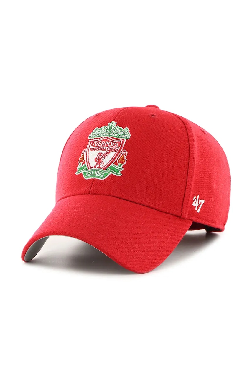 47 brand sapca Liverpool FC culoarea rosu, cu imprimeu, EPL-MVP04WBV-RDH 47 brand sapca Liverpool FC culoarea rosu, cu imprimeu, EPL-MVP04WBV-RDH