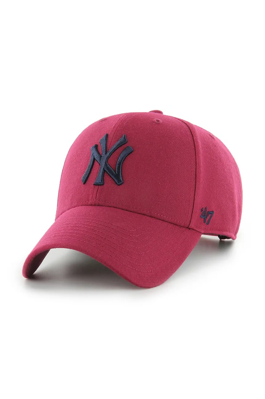 Levně Kšiltovka s příměsí vlny 47 brand MLB New York Yankees červená barva, B-MVPSP17WBP-CAH