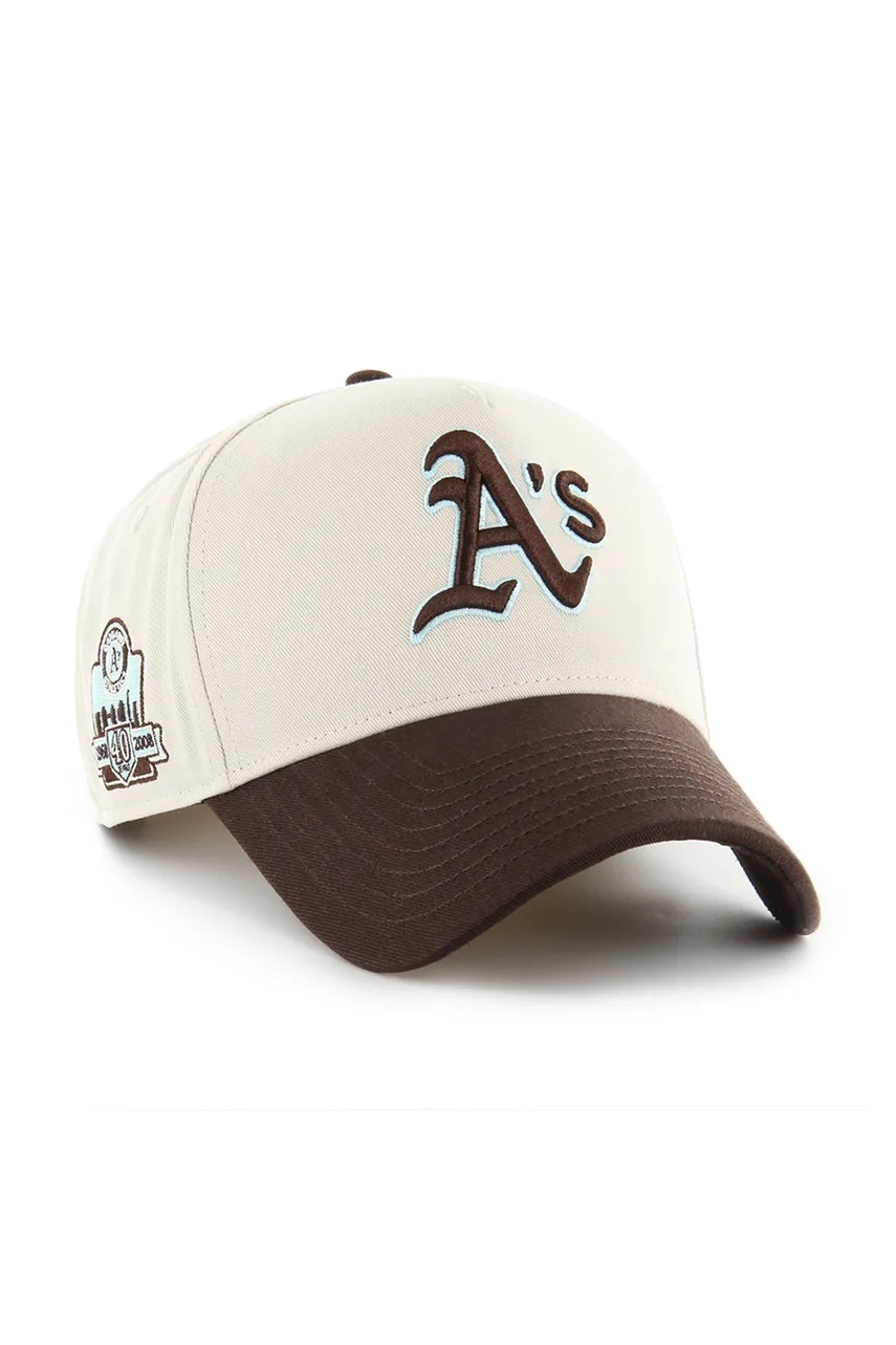 Хлопковая кепка 47 brand MLB Athletics Sure Shot цвет бежевый BCPTN-MDTTC18GWP-BN08 Хлопковая кепка 47 brand MLB Athletics Sure Shot цвет бежевый BCPTN-MDTTC18GWP-BN08