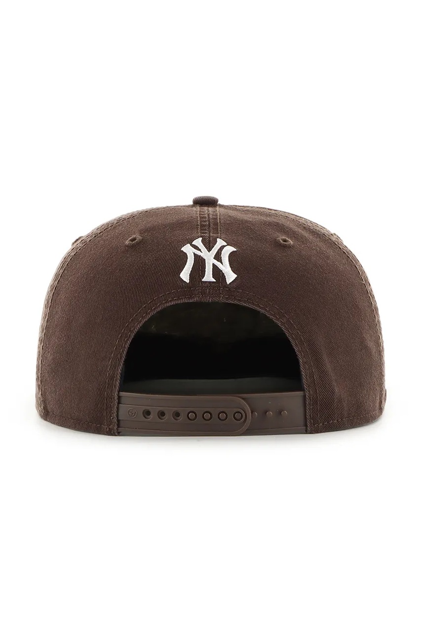 Хлопковая кепка 47 brand MLB New York Yankees цвет коричневый B-CARRL17GWP-BW