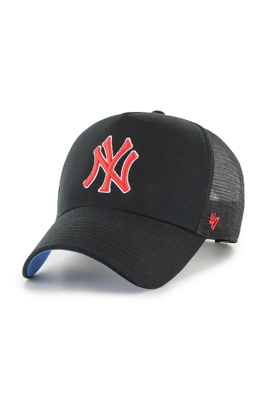 47 brand șapcă MLB New York Yankees culoarea negru, B-BLPOM17GWP-BKA