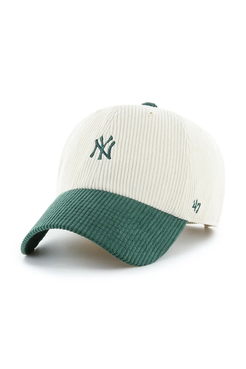 47 brand șapcă de baseball din bumbac MLB New York Yankees culoarea bej, B-TCBRT17EWS-NT