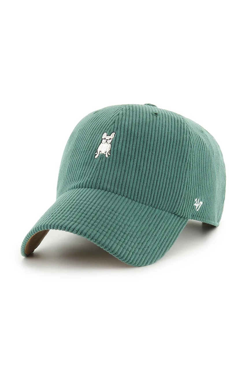 47 brand pălărie din velur Dog Cord Base Runner culoarea verde, XXD-THCBR16EWS-DG
