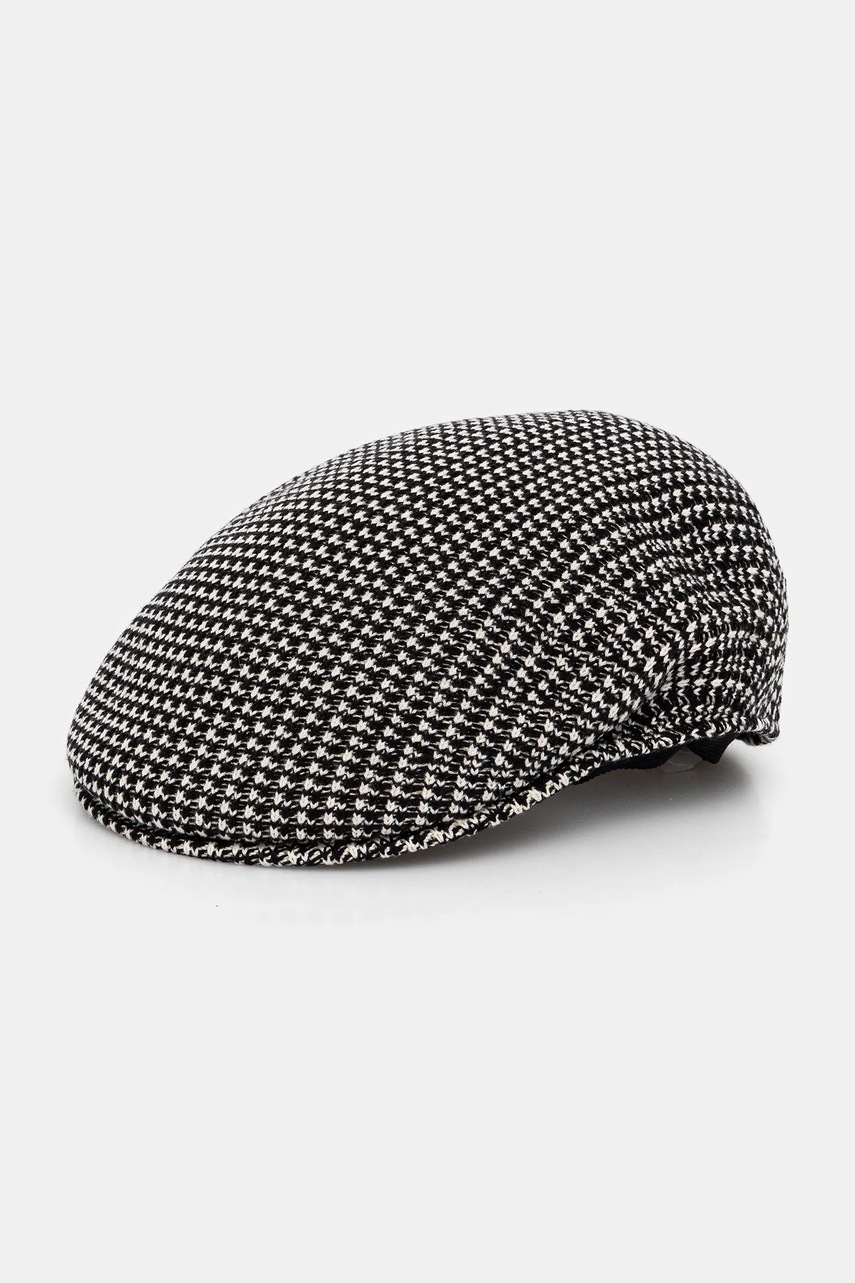 Levně Čepice z vlněné směsi Kangol GRID KNIT černá barva, K3780.BK001