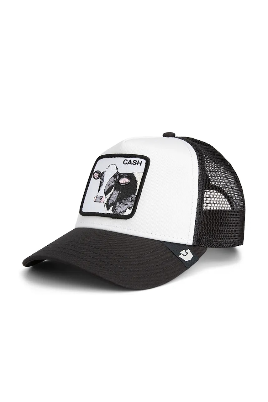 Goorin Bros șapcă de baseball din amestec de bumbac Cash Cow Trucker culoarea alb, 101-2584