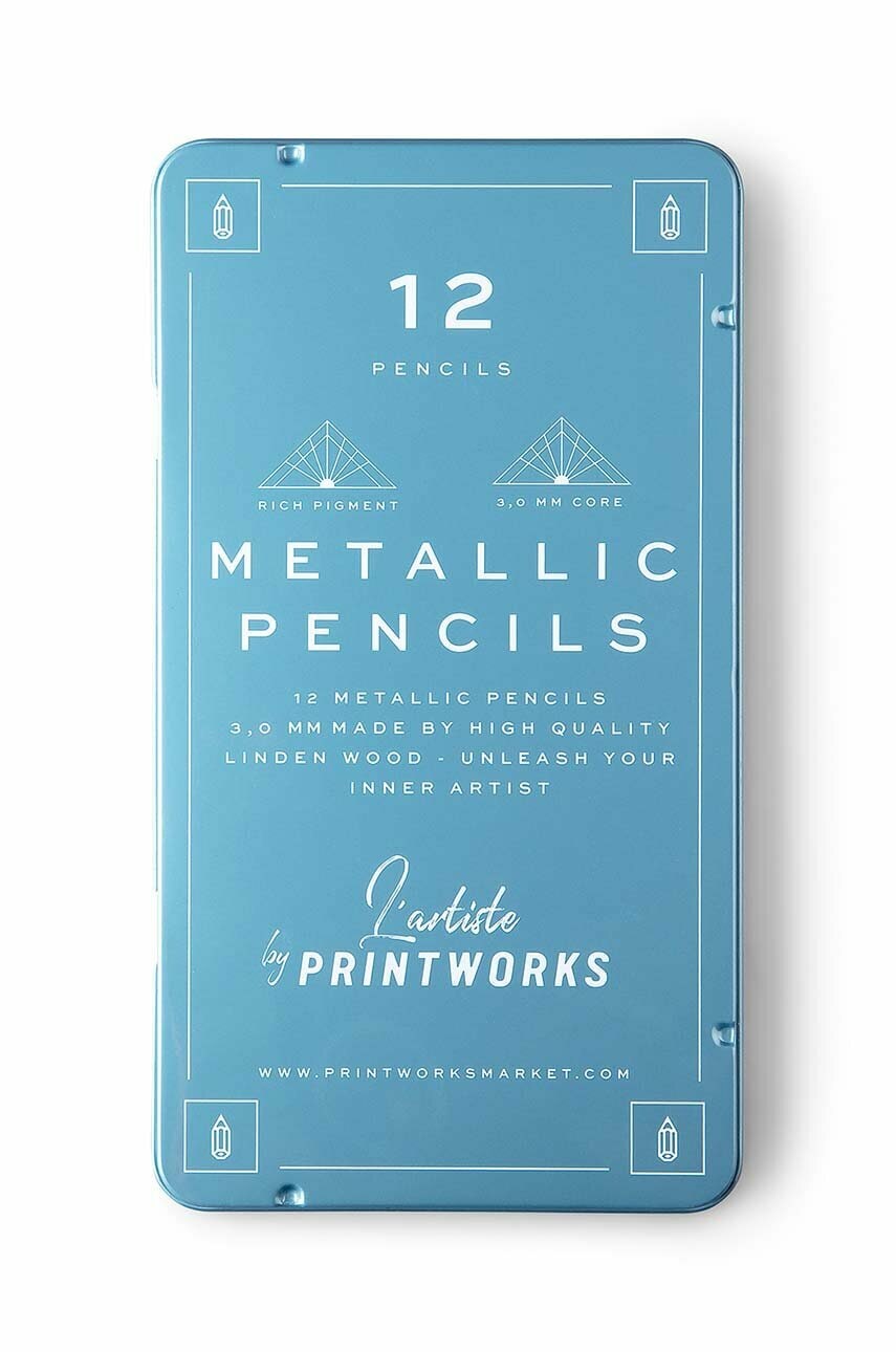 Printworks set de creioane într-o cutie Metallic 12-pack