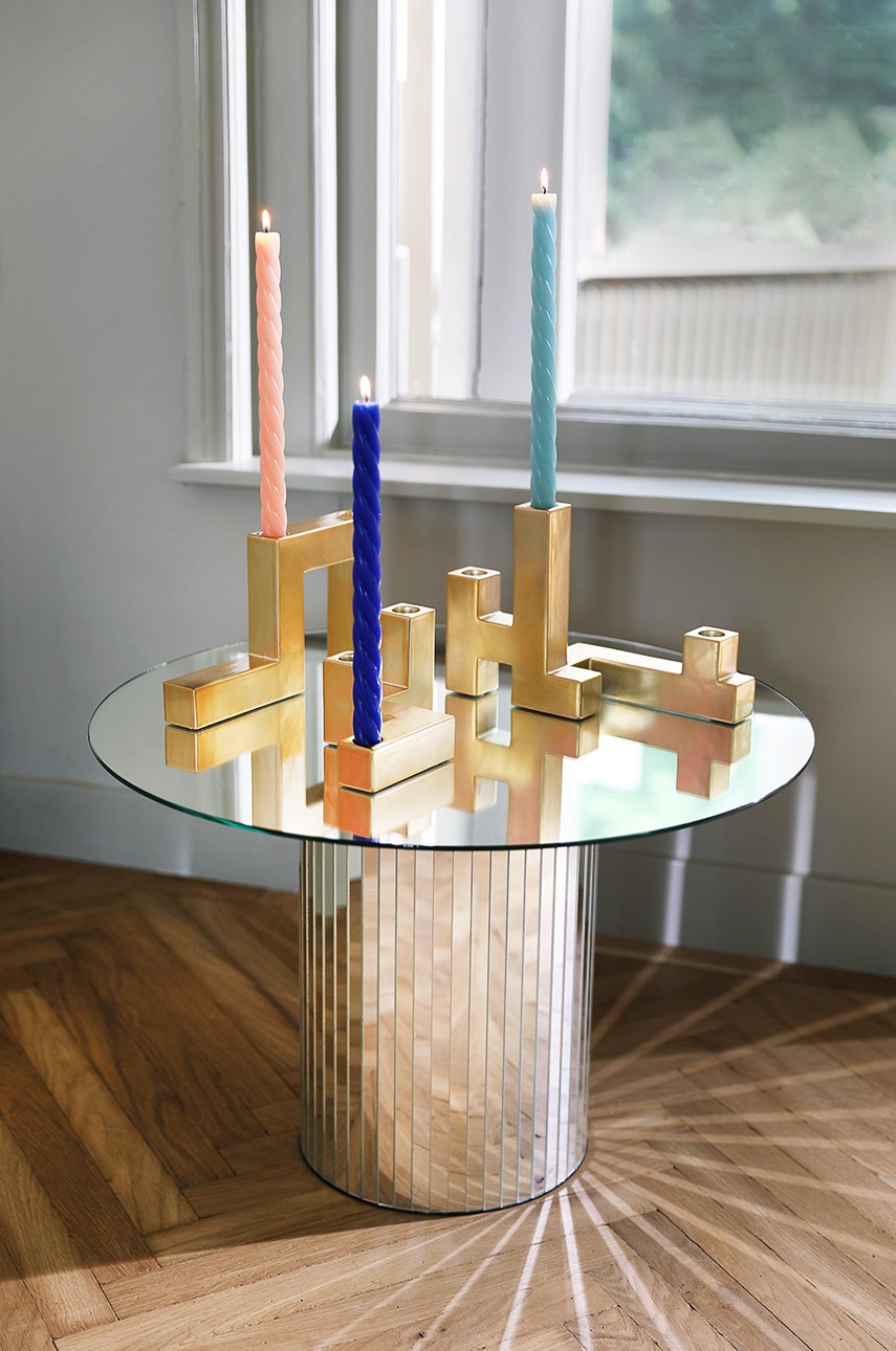 

&k amsterdam Декоративний свічник Tube Gold