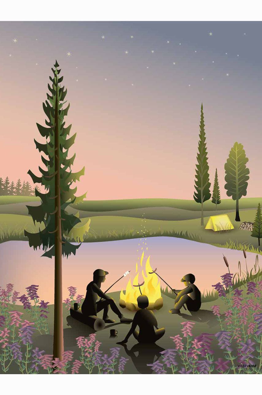 Vissevasse Plakát Campfire 50x70 cm - vícebarevná -  Papír
