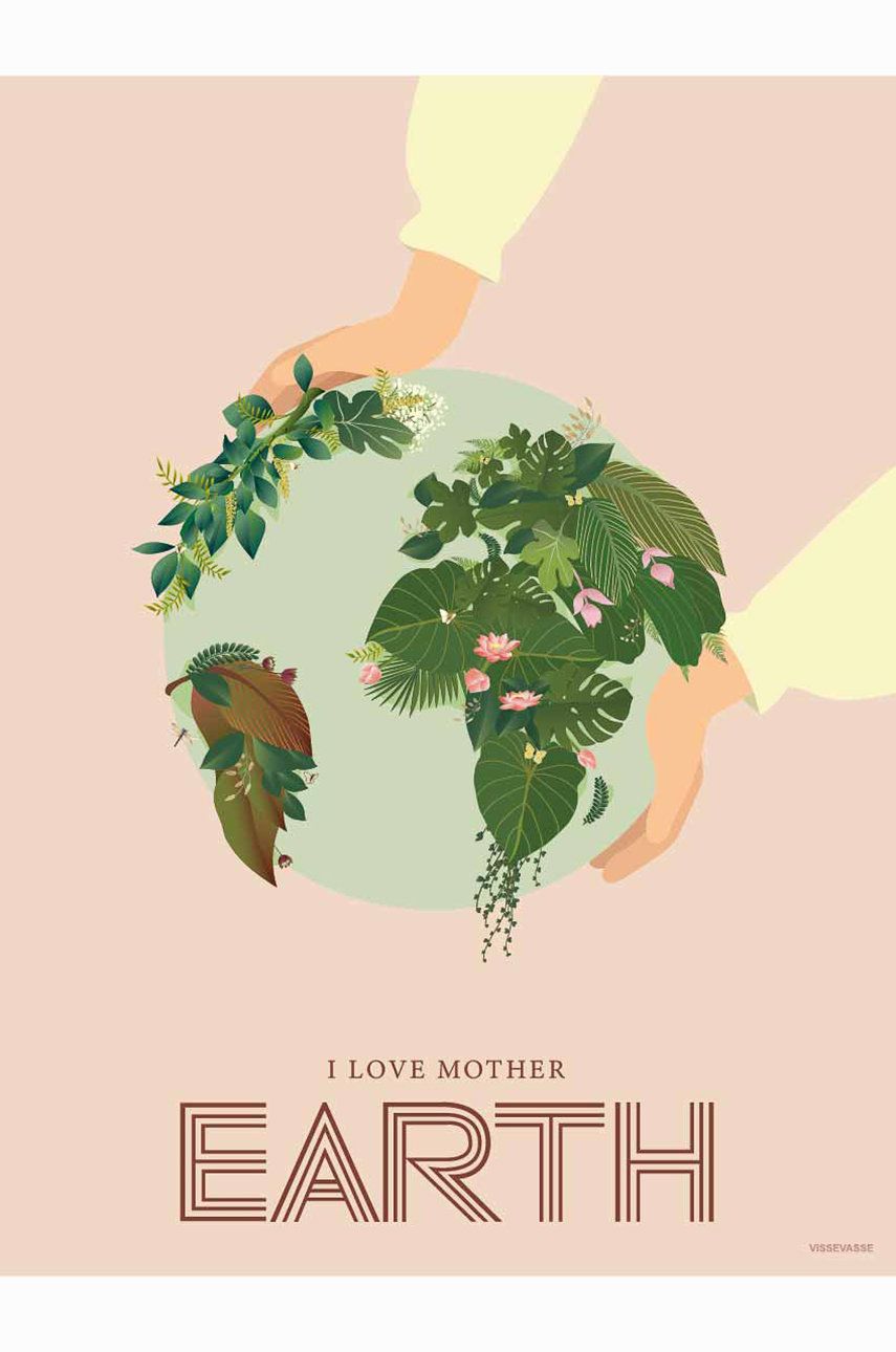 Vissevasse Plakát I Love Mother Earth 50x70 cm - vícebarevná -  Papír