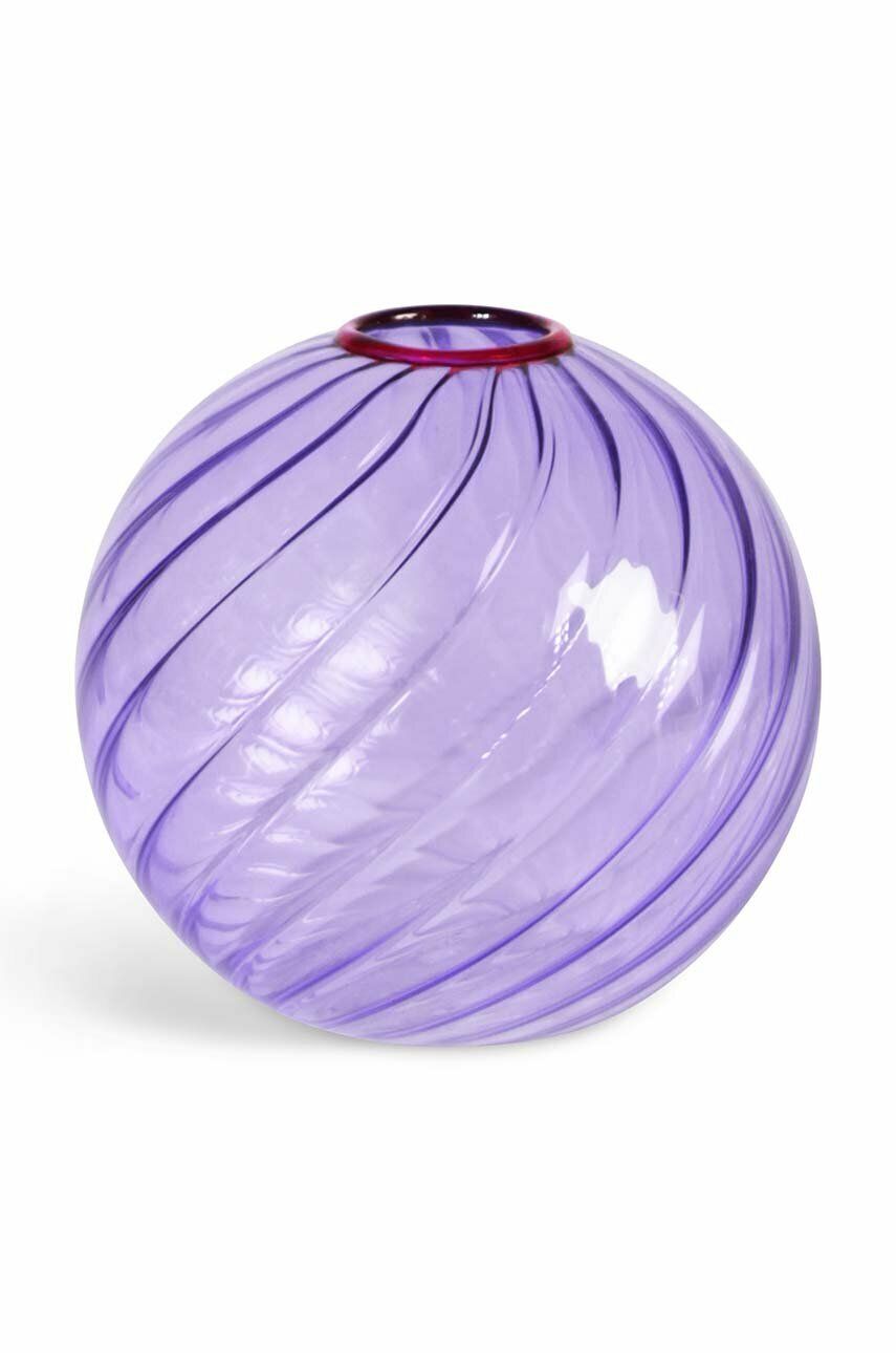 Dekorativní váza &k amsterdam Spiral Purple - fialová -  Sklo