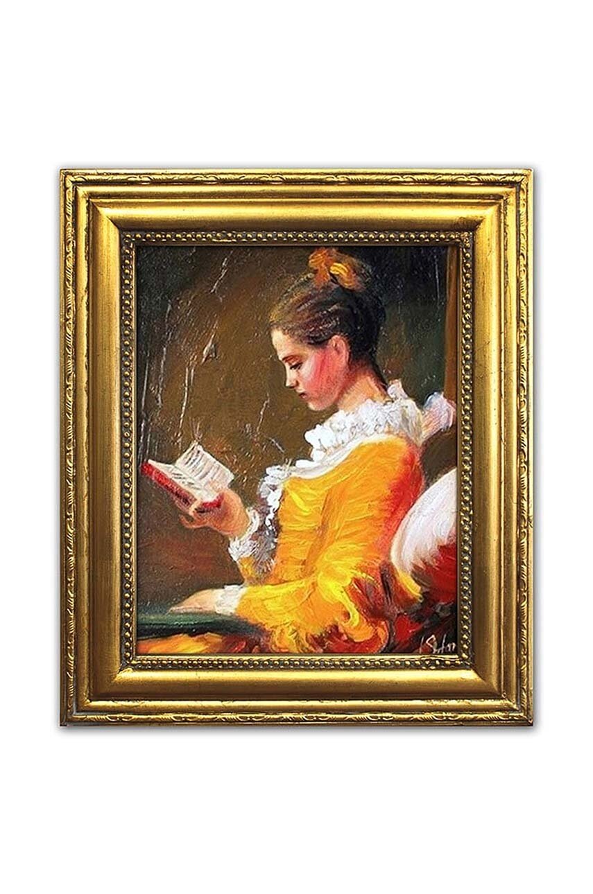 

Репродукція, написана маслом, в рамці Jean Honore Fragonard, Czytająca dziewczyna