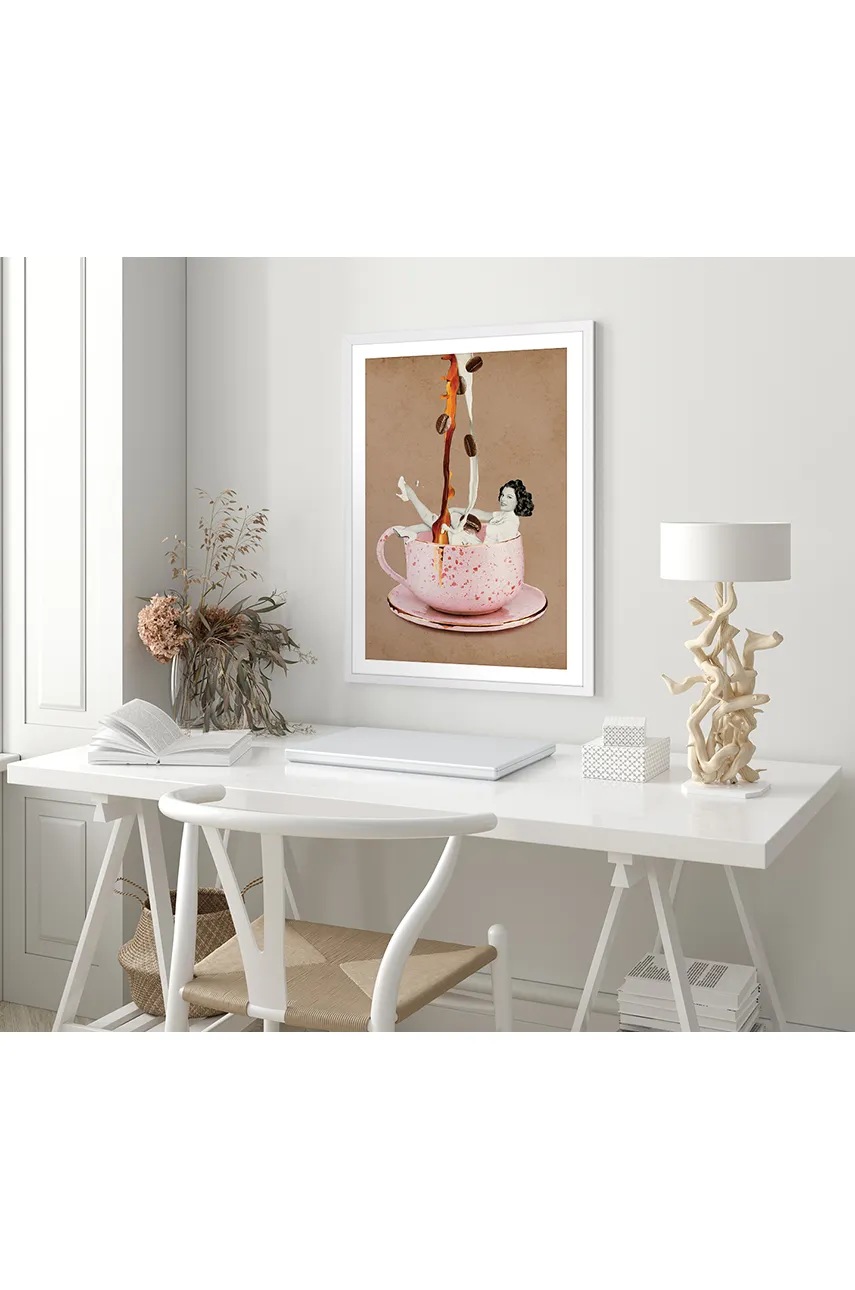 Διακοσμητικό τοίχου σε κορνίζα home & lifestyle Dama W Kawie Retro φωτογραφία