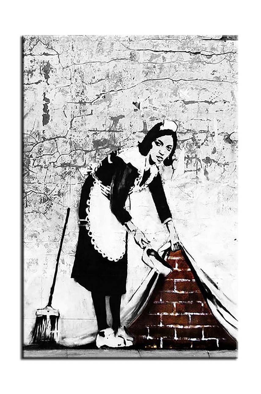 Reprodukce Banksy, Cleaner, 60 x 90 cm - vícebarevná - Plátno