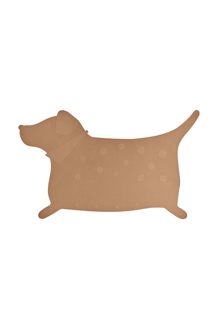 Koupelnový kobereček OYOY Hunsi Dog - hnědá - Silikon