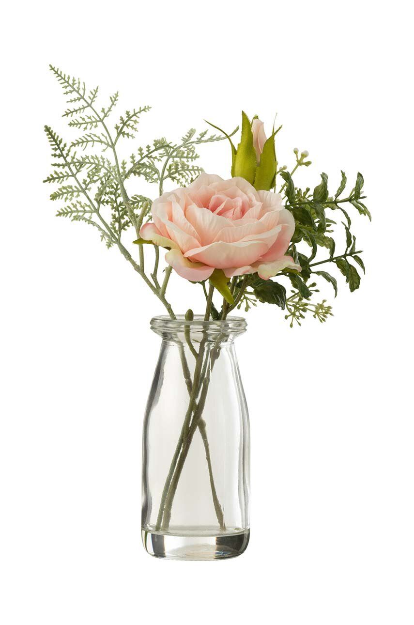 J-Line buchet artificial într-o vază Bouquet Roses In Vase