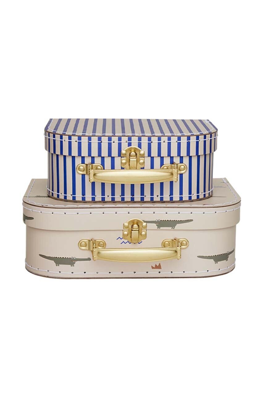 OYOY set de cutii de depozitare Mini Suitcase Crocodile & Stripes 2-pack