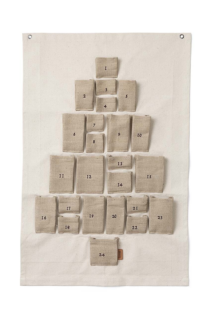 

Адвент календар за деца ferm LIVING Pine Christmas Calendar, Бежов