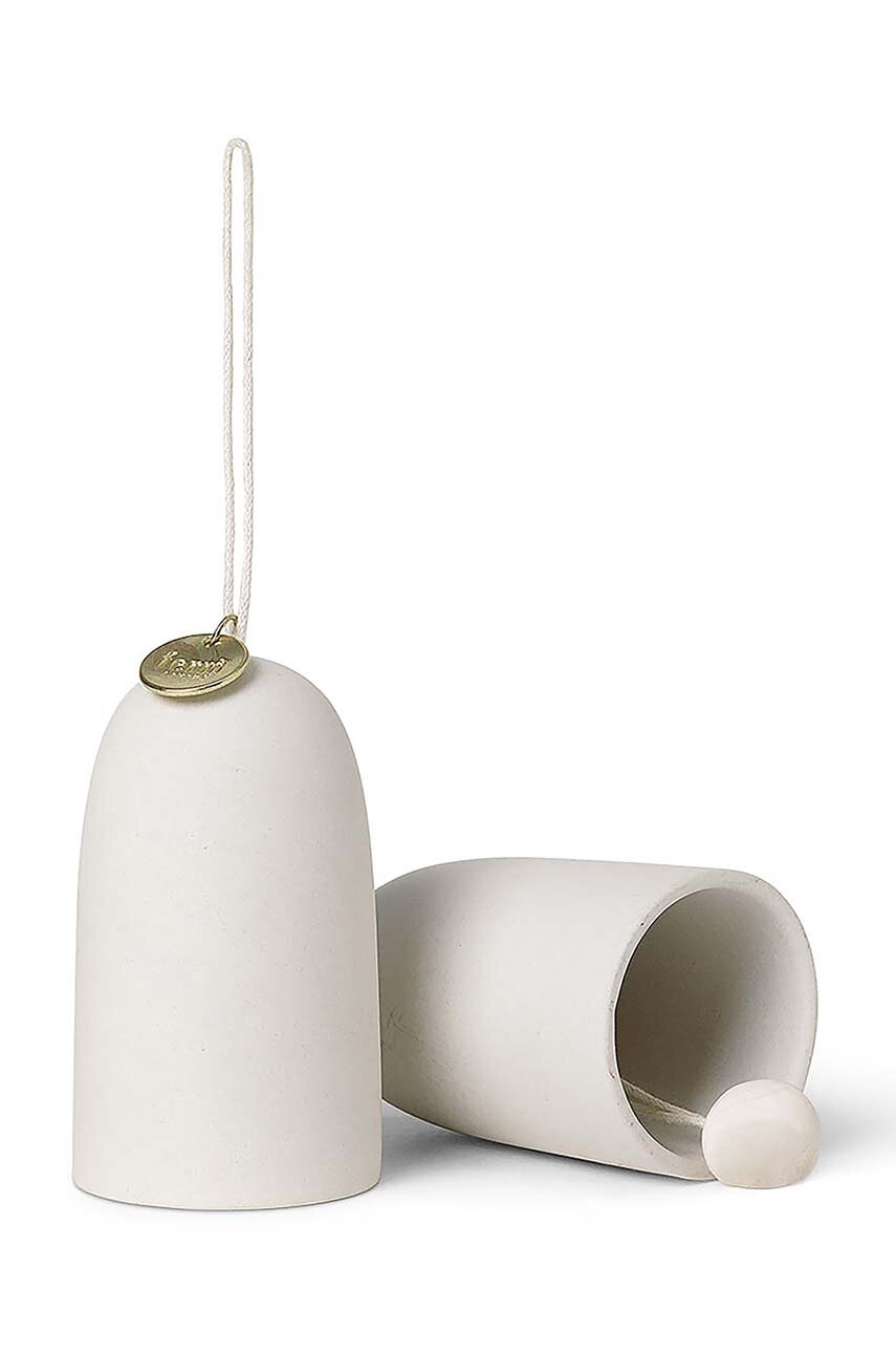 Vianočná dekorácia ferm LIVING Bell Ceramic Ornaments 2-pak