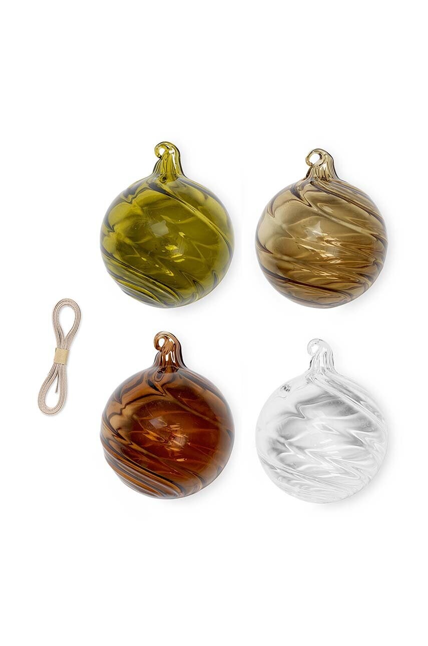 

Комплект играчки за елха ferm LIVING Twirl Ornaments (4 броя), Многоцветен