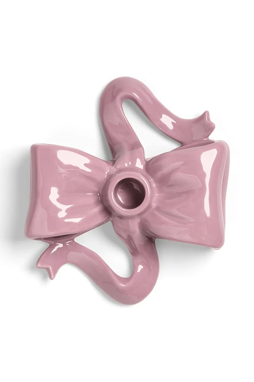 Διακοσμητικό κηροπήγιο &k amsterdam ribbon pink χρώμα: ροζ φωτογραφία