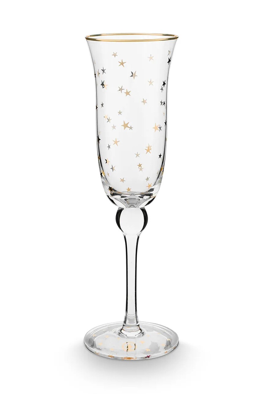 

Комплект чаши за шампанско Pip Studio Stars Gold 220 ml (6 броя), Прозрачен