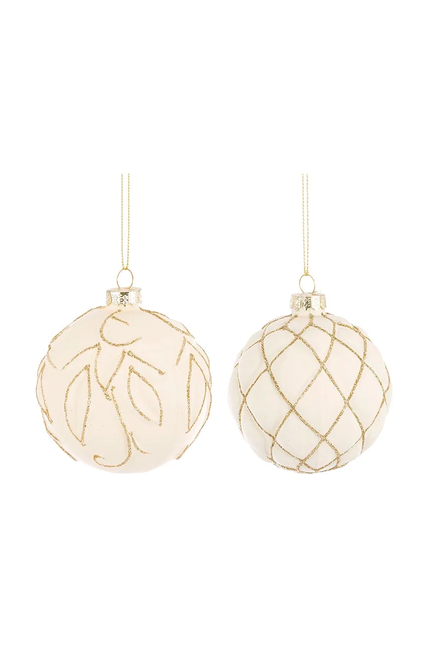 home & lifestyle set de globuri de crăciun 2-pack