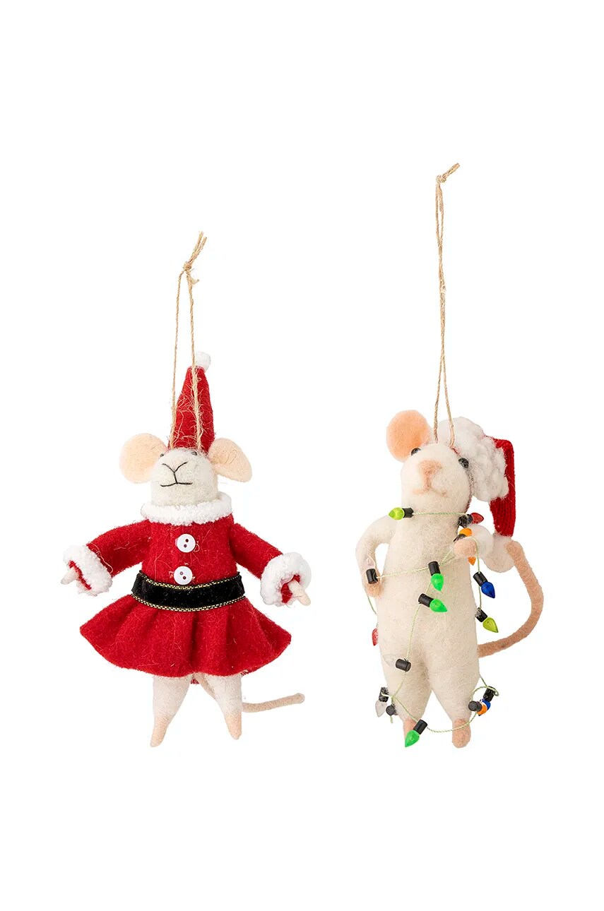 

Декоративна висулка Bloomingville Peo Ornament (2 броя), Бял