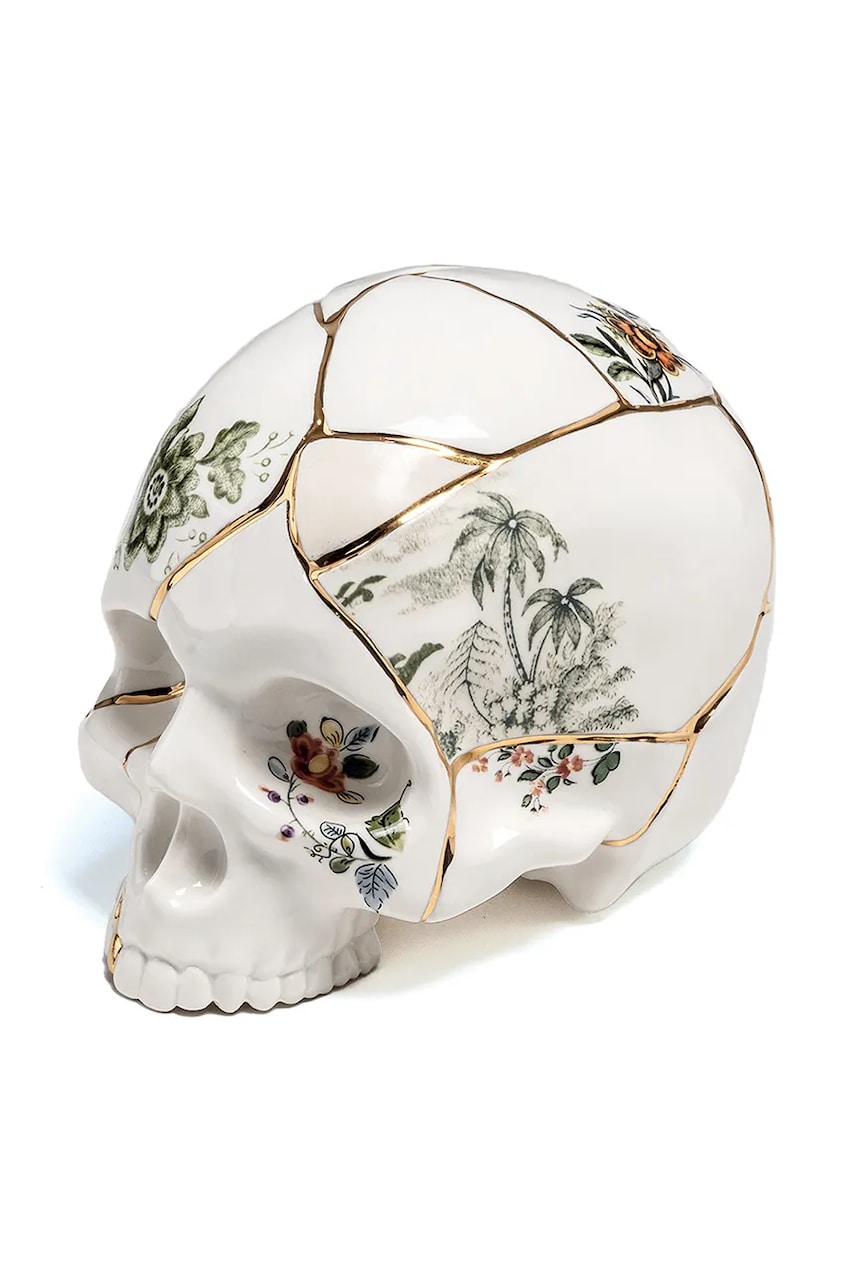 Seletti figurina decorativa Kintsugi Skull