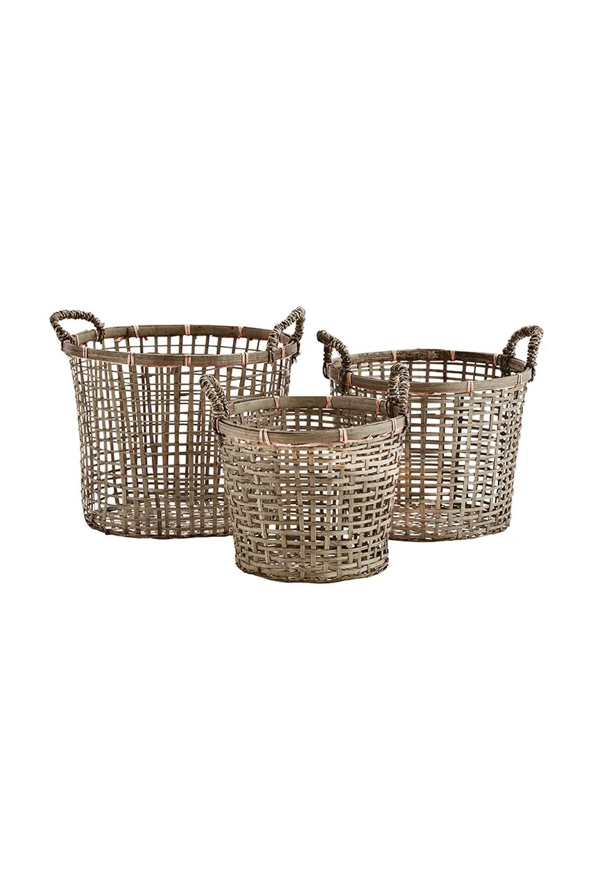 Набор корзин для хранения Madam Stoltz Bamboo 3 шт Набор корзин для хранения Madam Stoltz Bamboo 3 шт