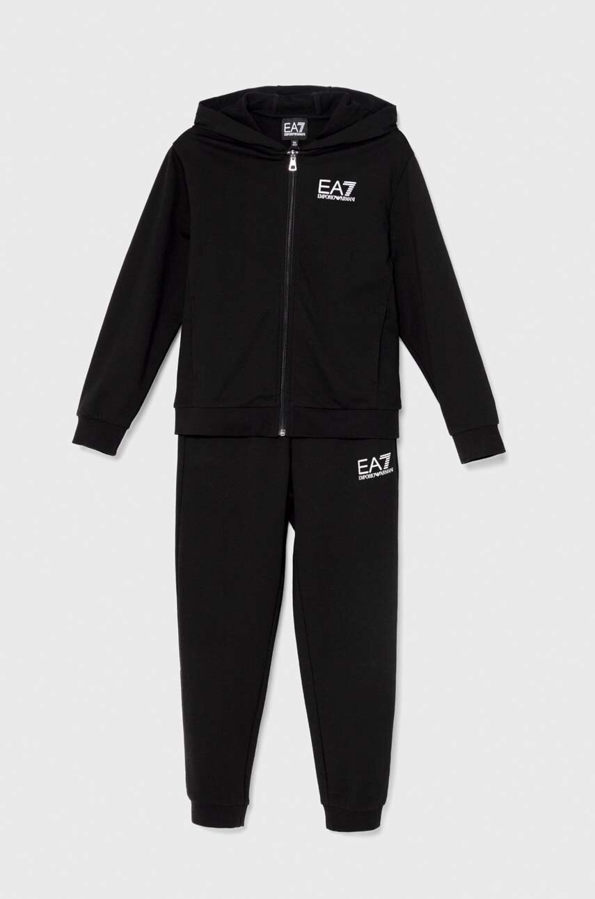 Детский хлопковый спортивный костюм EA7 Emporio Armani цвет чёрный в Ужгороде Детский хлопковый спортивный костюм EA7 Emporio Armani цвет чёрный в Ужгороде