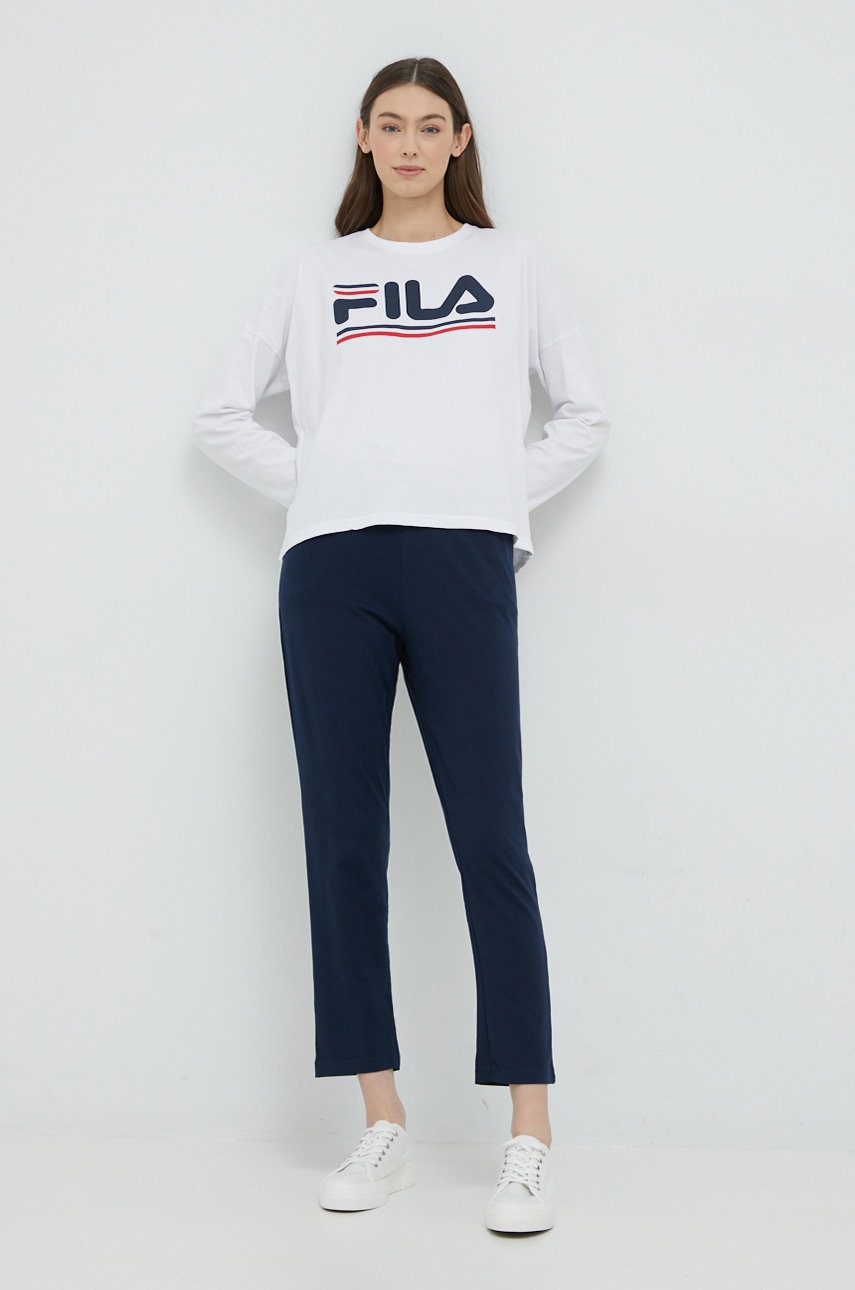 

Домашен спортен комплект от памук Fila в бяло, Бял