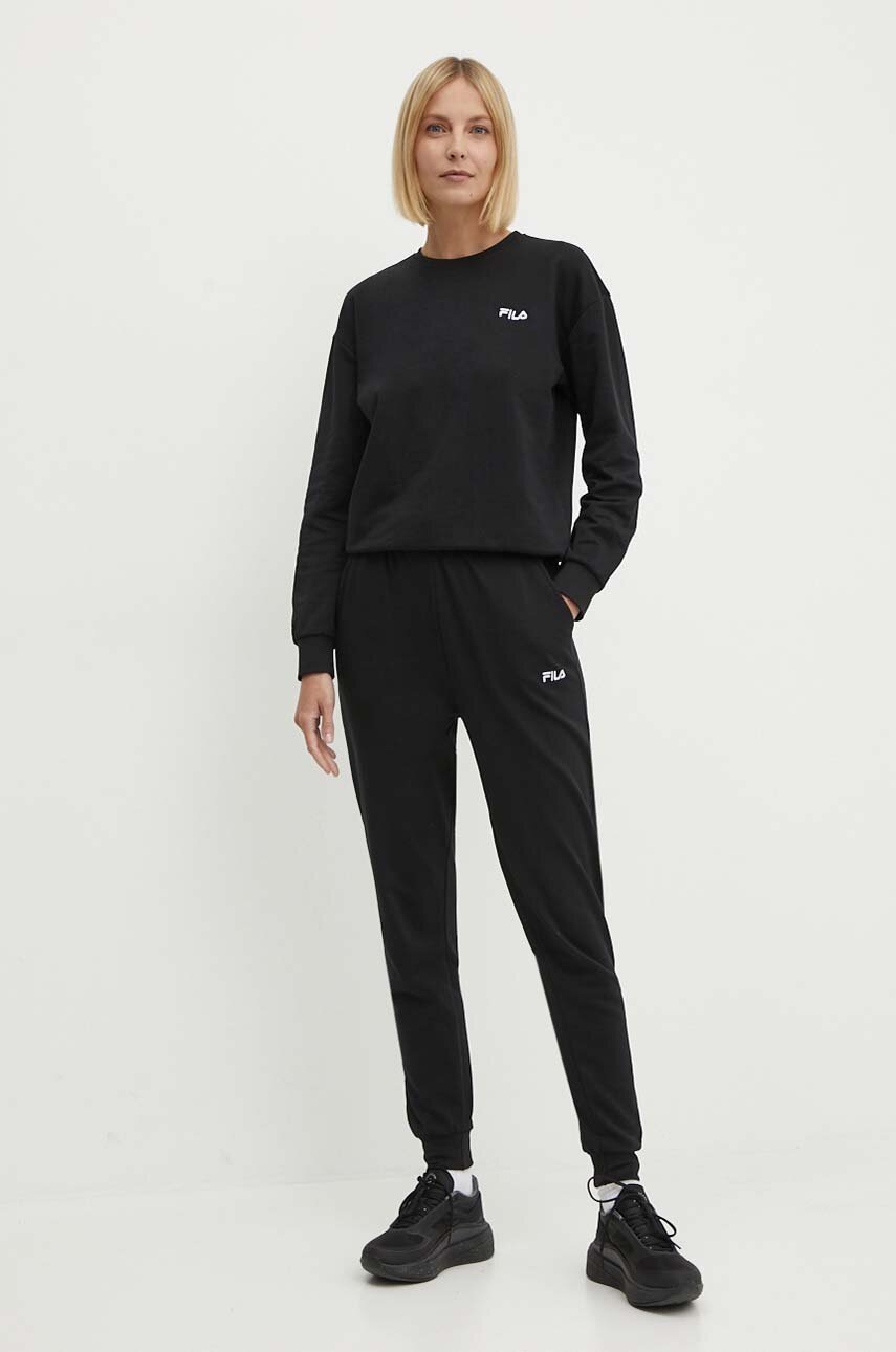 Fila trening din bumbac culoarea negru, FPS4159 Fila trening din bumbac culoarea negru, FPS4159 - Treninguri.eu