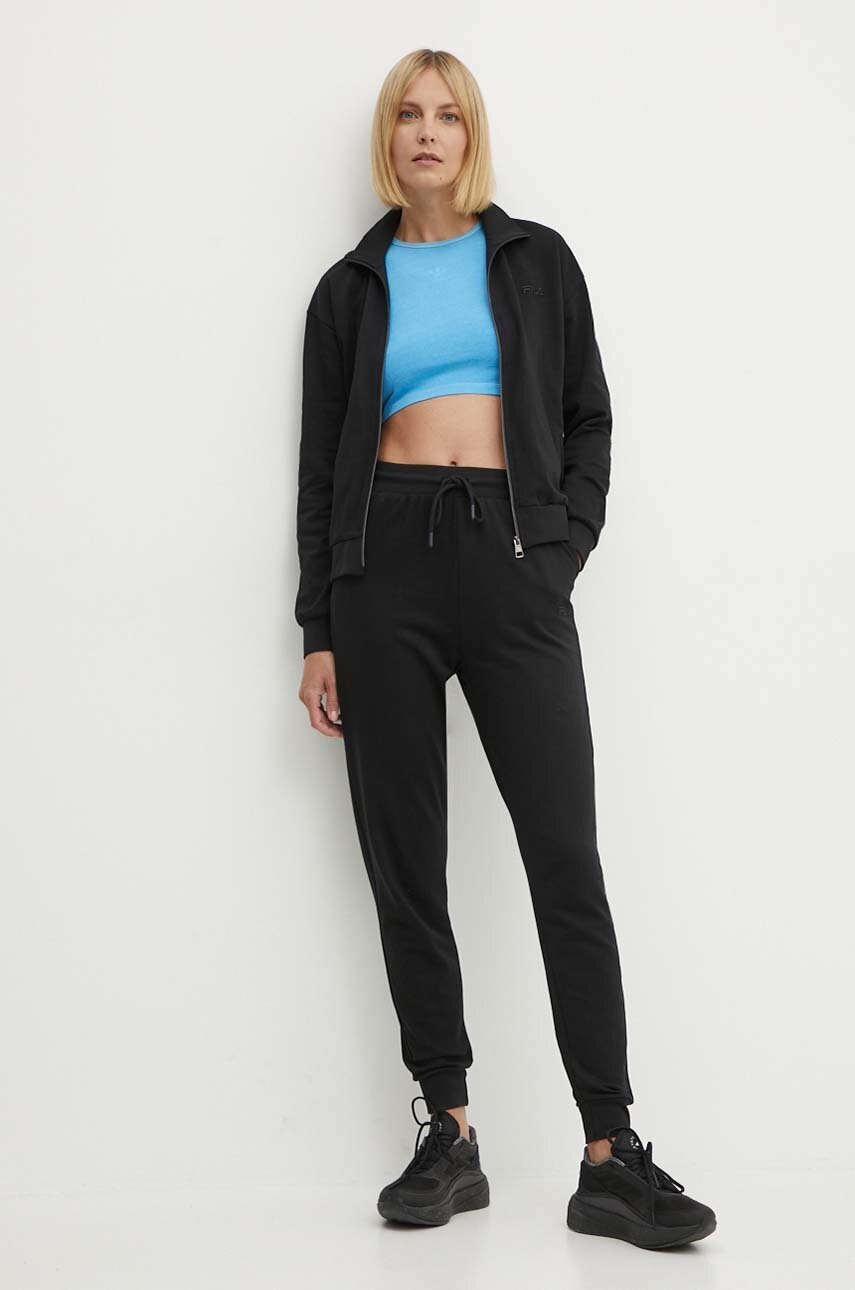 Fila trening lounge din bumbac culoarea negru, FPS4160 Fila trening lounge din bumbac culoarea negru, FPS4160 - Treninguri.eu