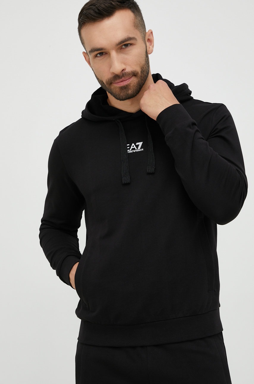 

Бавовняний спортивний костюм EA7 Emporio Armani чоловічий колір чорний