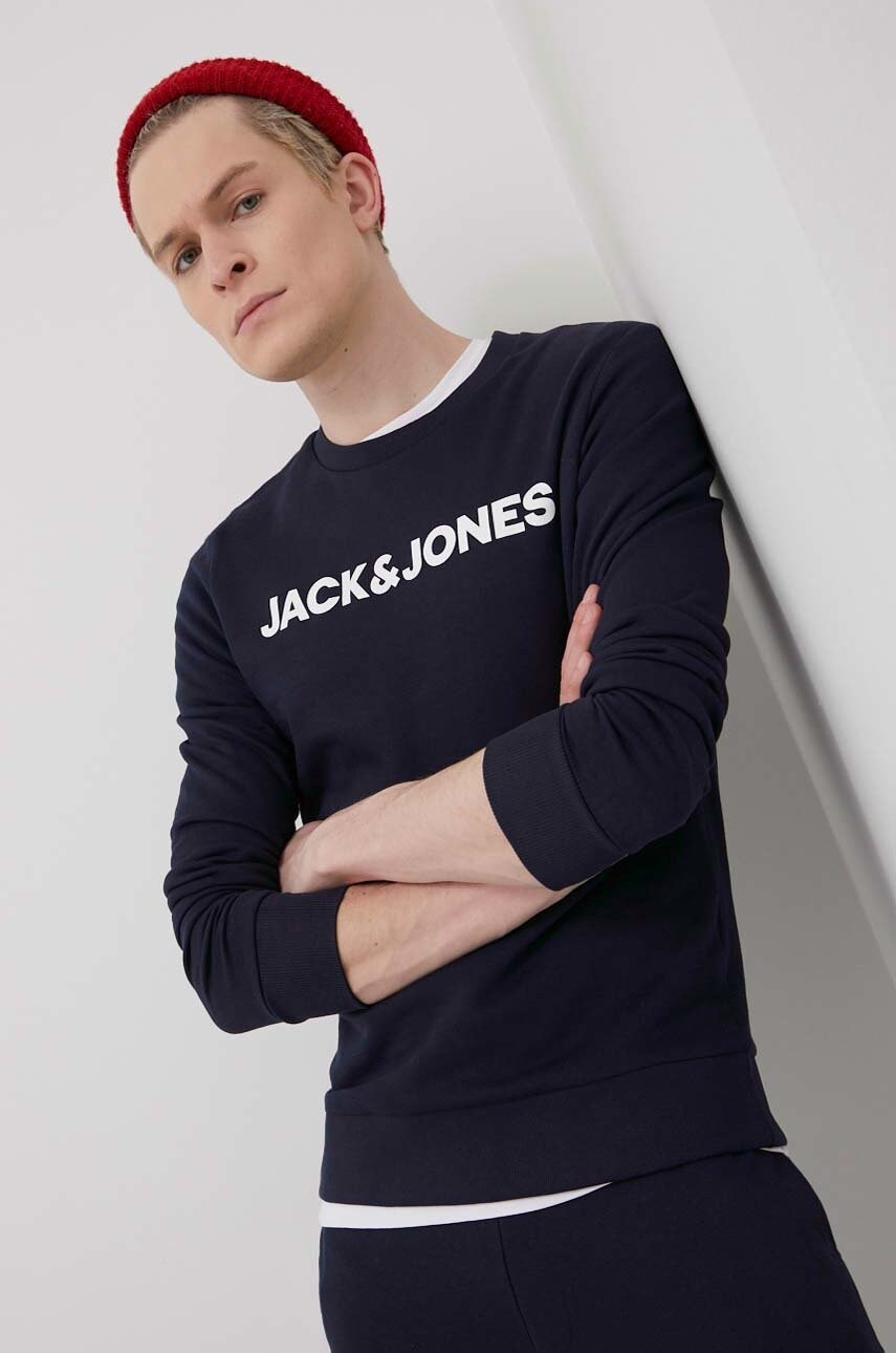 Jack & jones trening din bumbac barbati, culoarea albastru marin