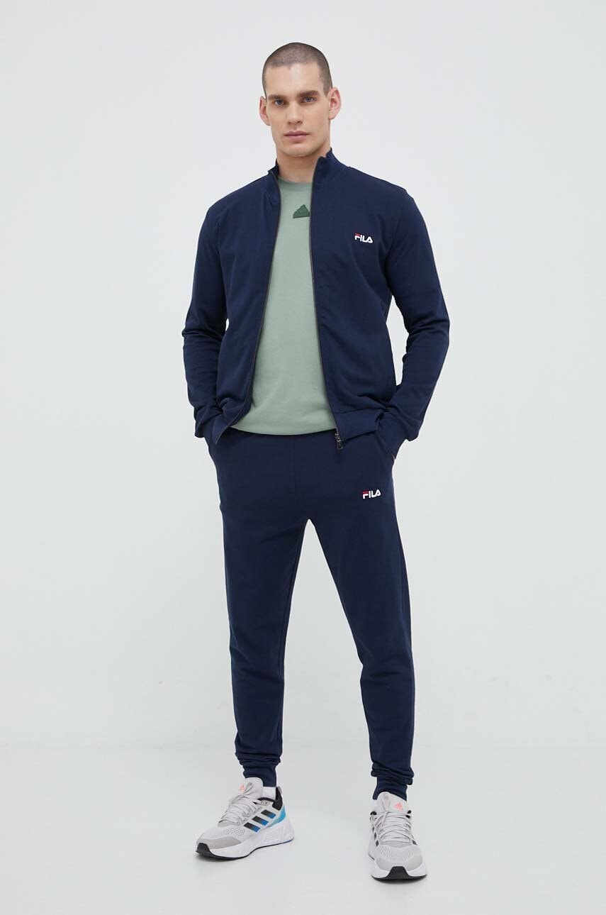 Fila trening din bumbac culoarea albastru marin