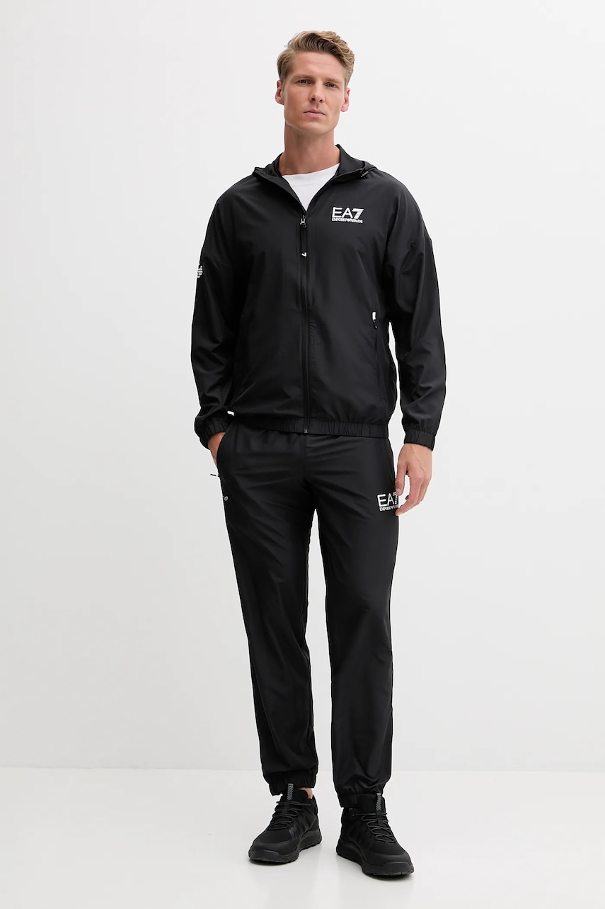 EA7 Emporio Armani trening barbati, culoarea negru