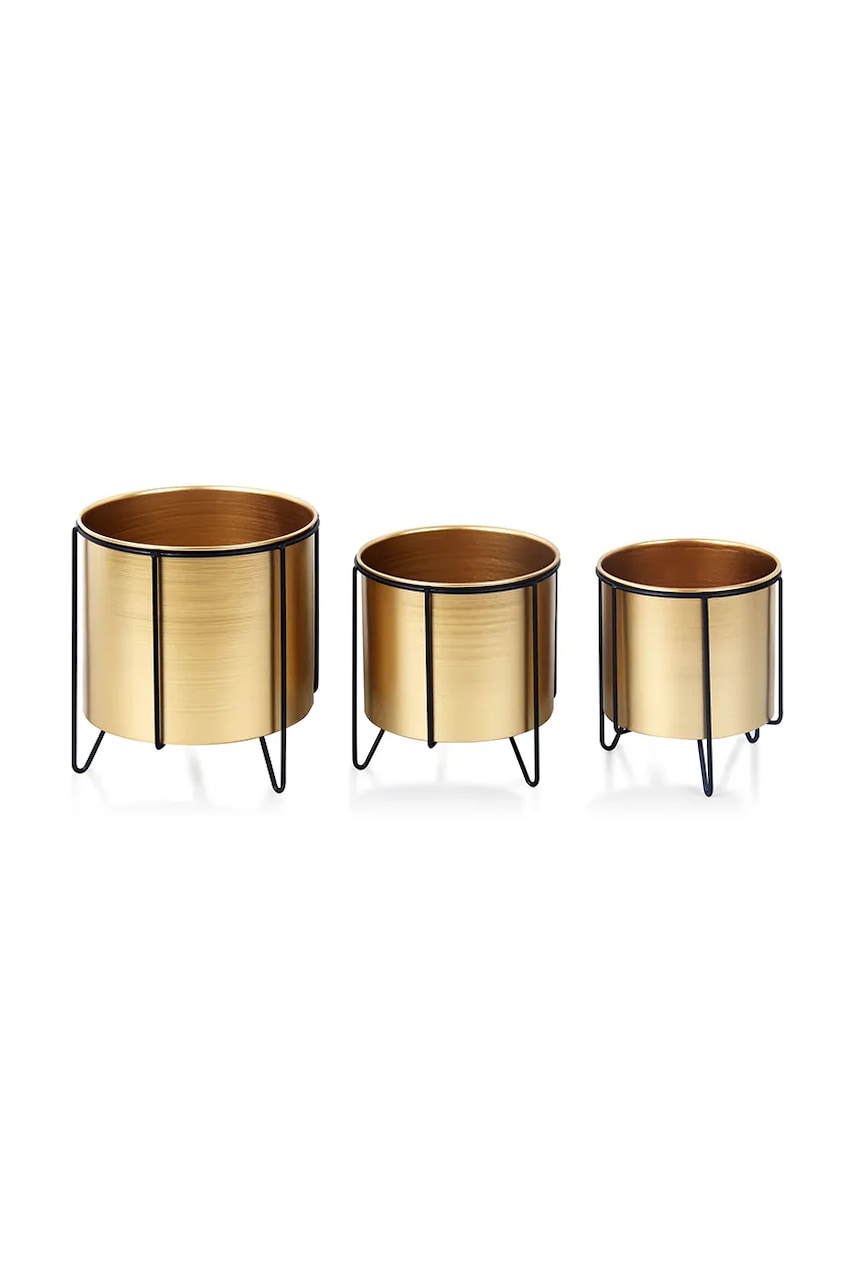 Affek Design un set de capace pentru ghivece cu rame Swen 3-pack culoarea galben, 0 Affek Design un set de capace pentru ghivece cu rame Swen 3-pack culoarea galben, 0