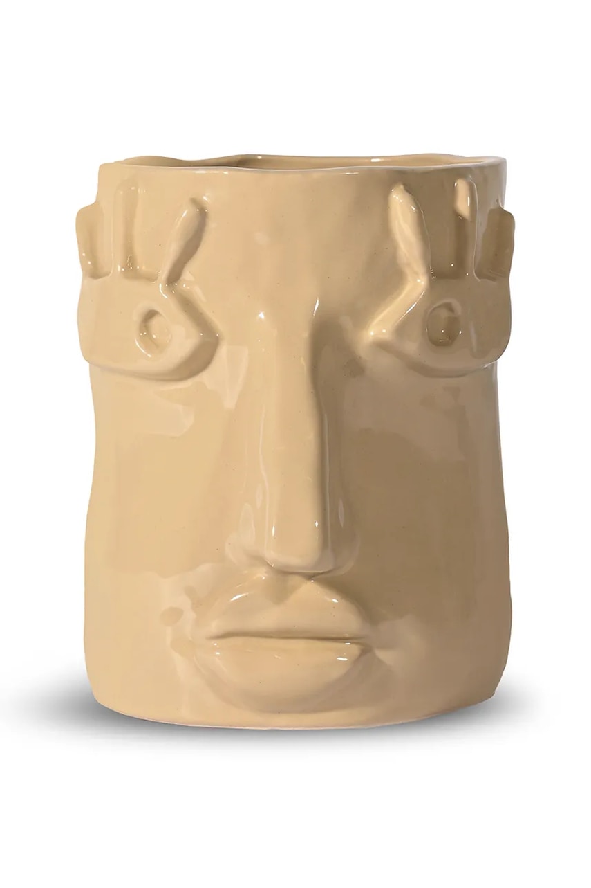 Levně Květináč Byon x Emma Widell, Facy 15 cm S béžová barva
