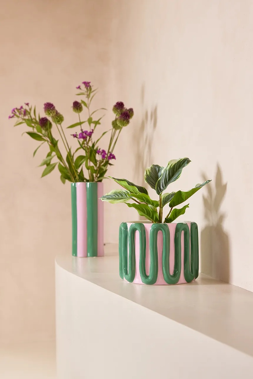 Γλάστρα Qué Rico Estefania 20 x 20 x 14,5 cm χρώμα: πράσινο φωτογραφία