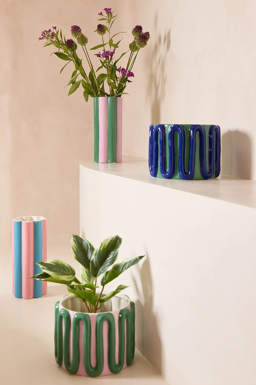 Γλάστρα Qué Rico Estefania 20 x 20 x 14,5 cm χρώμα: πράσινο φωτογραφία