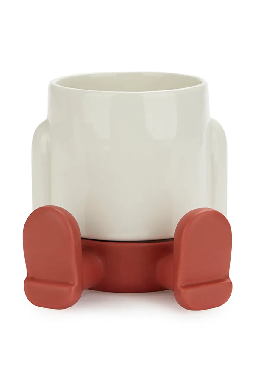 Balvi ghiveci de flori cu farfurie Mr.Sitty 11 x 8,5 x 8,5 cm culoarea roșu