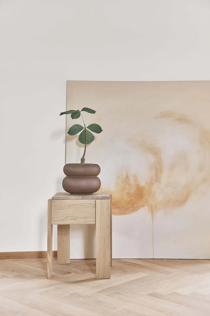 Γλάστρα OYOY Kupla S/23 x 23 x 19 cm χρώμα: καφέ φωτογραφία