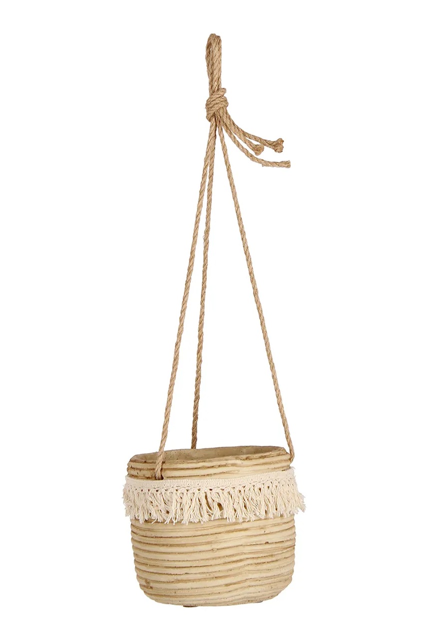Bizzotto obal kvetináča závesný jutový 15,5 x 14,5 cm