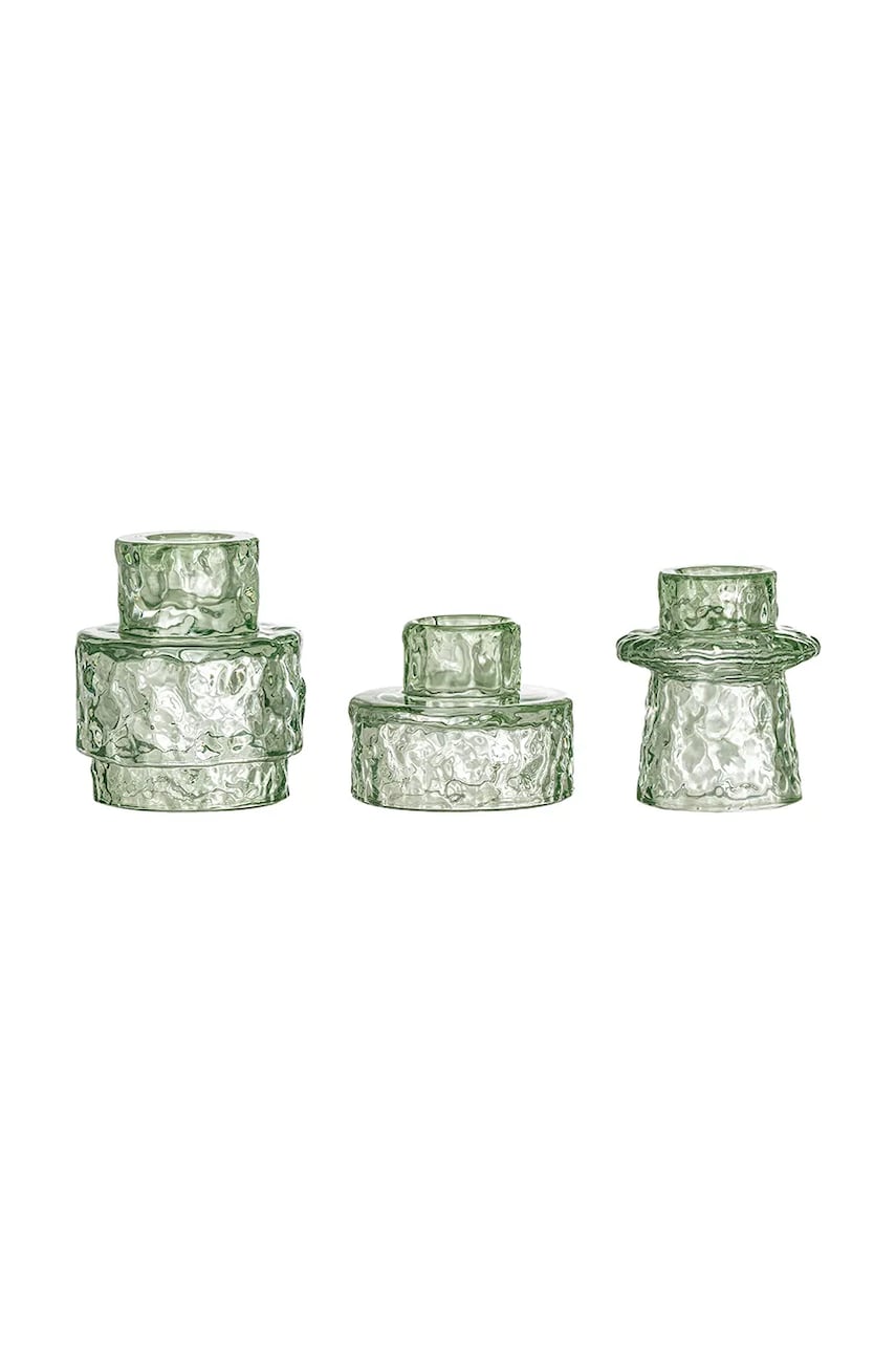 Bloomingville sfeșnic decorativ Delphia 3-pack culoarea verde