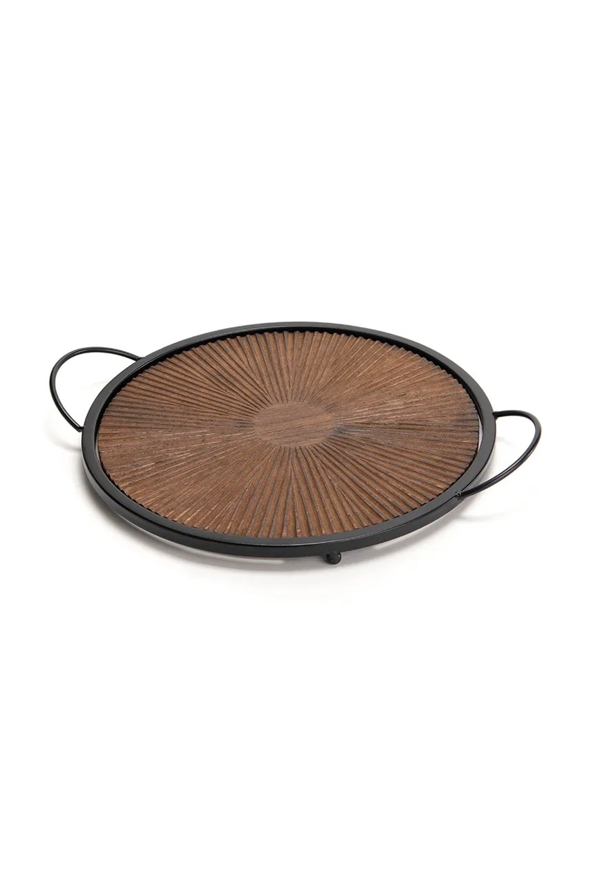 Levně Ozdobný tác home & lifestyle hnědá barva