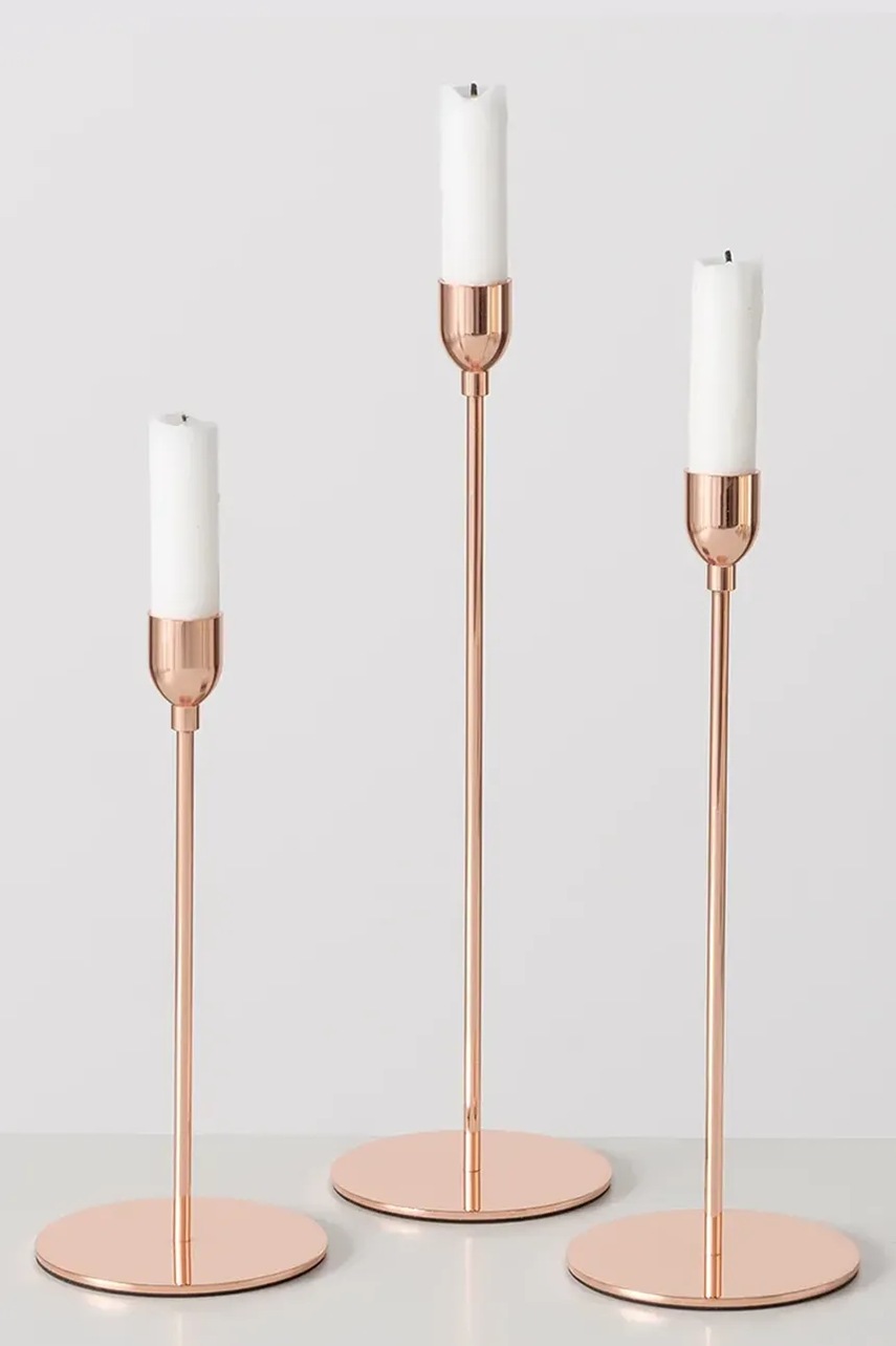 Σετ κηροπήγια Boltze Malte 23 / 27 / 32 cm 3-pack χρώμα: ροζ φωτογραφία