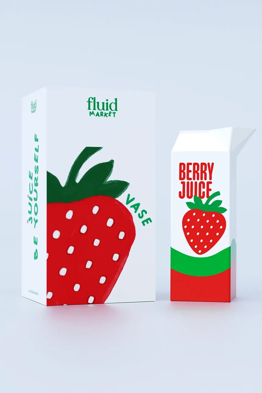 Декоративная ваза Fluid Market Strawberry Декоративная ваза Fluid Market Strawberry