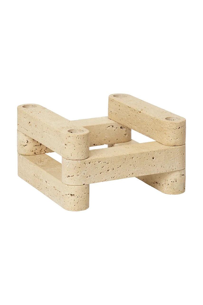 Levně Dekorativní svícen ferm LIVING béžová barva